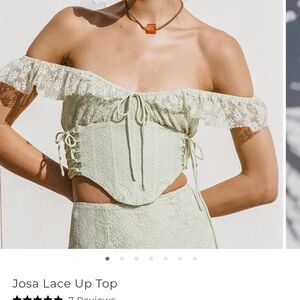 Sabo Skirt Josa Lace Up Top- size medium nwt